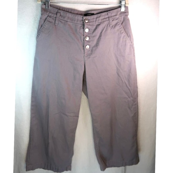 J. Crew Slate Purple Wide Leg Button Fly Cropped M2521 Trouser Pants Sz 8 - Picture 8 of 8